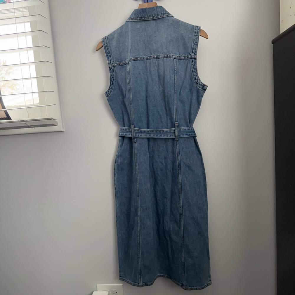 Alex Mill Medium NWOT Adeline‎ Dress Denim Tie Belt Western Country Modest - Picture 3 of 9